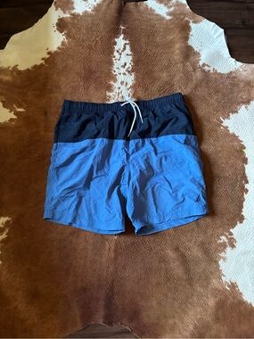 Nautica Two-Tone Dark Navy and Sky Blue Swim Shorts